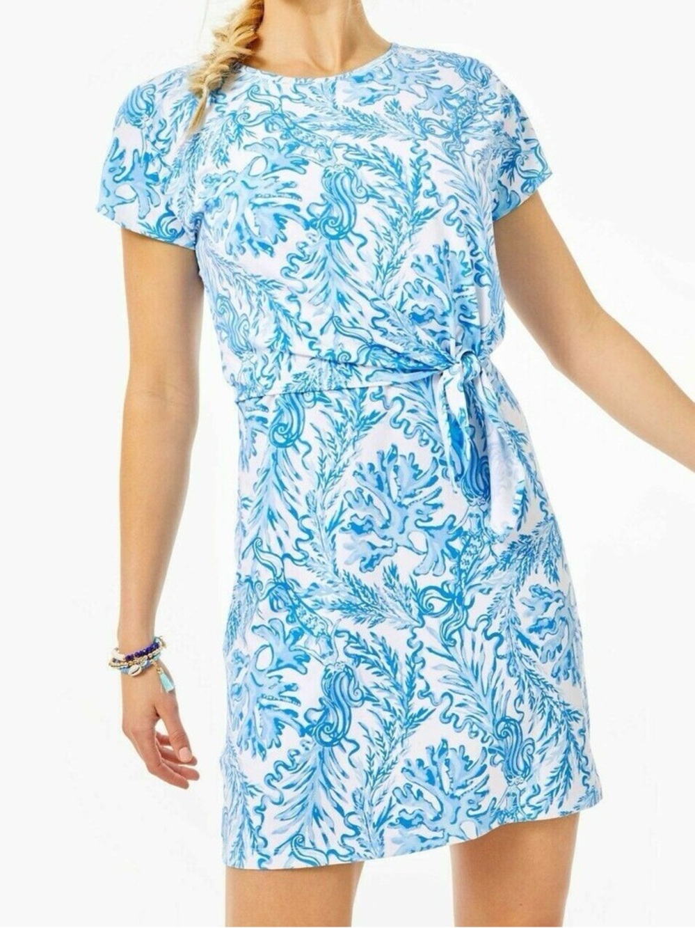 Lilly Pulitzer Inca Dress Resort White Aqua Lounge Cruise Beach Size XS